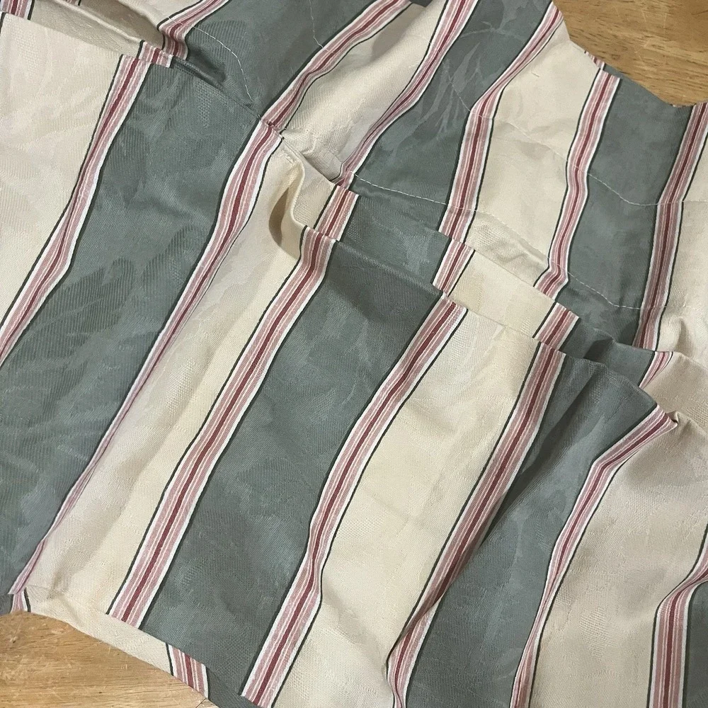 Waverly Striped‎ Damask Sweetwater Pleated Ascot Valance Window Treatment 78